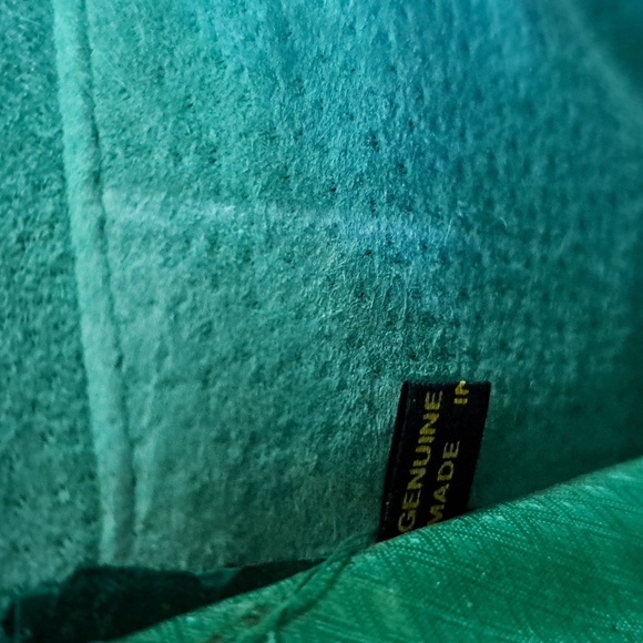 Vintage Teal Eel Leather Clutch Bag - Picture 4 of 7